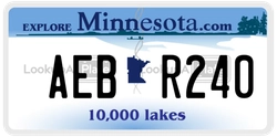 AEBR240  license plate in MN