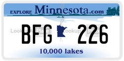BFG226  license plate in MN
