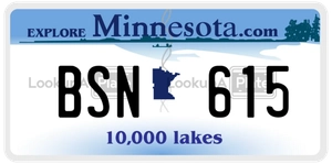 BSN615 license plate in Minnesota