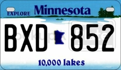 BXD852  license plate in MN