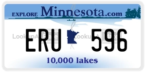 ERU596 license plate in Minnesota
