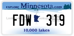 FDW319  license plate in MN