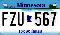 FZU567 license plate in Minnesota