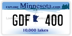 GDF400  license plate in MN
