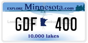 GDF400 license plate in Minnesota