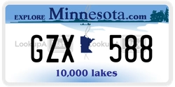 GZX588  license plate in MN