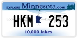 HKM253  license plate in MN