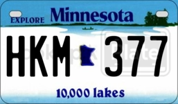 HKM377 license plate in Minnesota