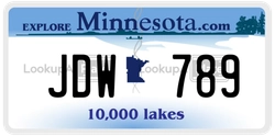 JDW789  license plate in MN