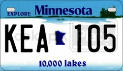 KEA105  license plate in MN