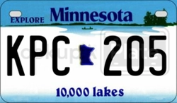KPC205  license plate in MN