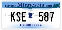 KSE587  license plate in MN