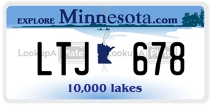 LTJ678 license plate in Minnesota
