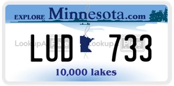 LUD733  license plate in MN