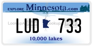 LUD733 license plate in Minnesota