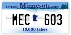 MEC603  license plate in MN