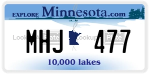 MHJ477 license plate in Minnesota