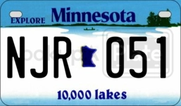 NJR051 license plate in Minnesota
