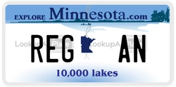 REGAN  license plate in MN
