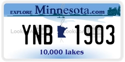 YNB1903  license plate in MN