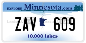 ZAV609 license plate in Minnesota