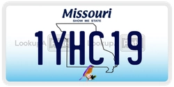 1YHC19  license plate in MO
