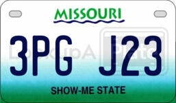 3PGJ23 license plate in Missouri