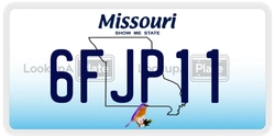 6FJP11  license plate in MO