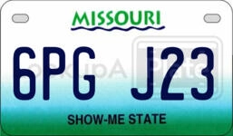 6PGJ23 license plate in Missouri