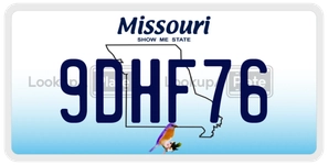 9DHF76 license plate in Missouri