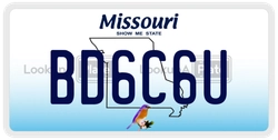 BD6C6U  license plate in MO