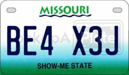 BE4X3J license plate in Missouri