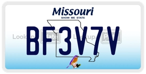 BF3V7V license plate in Missouri