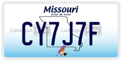 CY7J7F  license plate in MO