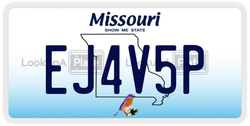 EJ4V5P  license plate in MO