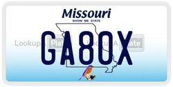 GA80X  license plate in MO
