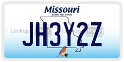 JH3Y2Z  license plate in MO