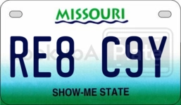 RE8C9Y license plate in Missouri