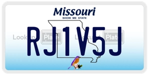 RJ1V5J license plate in Missouri