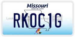 RK0C1G  license plate in MO