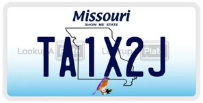 TA1X2J license plate in Missouri