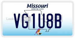 VG1U8B  license plate in MO