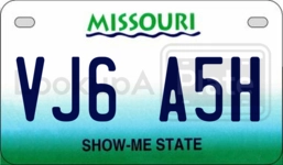 VJ6A5H license plate in Missouri