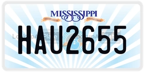 HAU2655 license plate in Mississippi