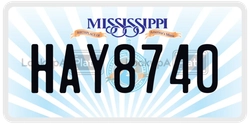 HAY8740  license plate in MS