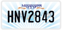 HNV2843  license plate in MS