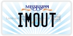 IMOUT  license plate in MS