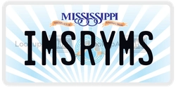 IMSRYMS  license plate in MS