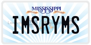 IMSRYMS license plate in Mississippi