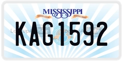 KAG1592  license plate in MS